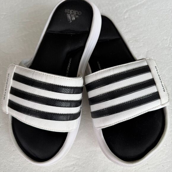 Size 6 - Adidas 5G Superstar Slides/Sandals RARE White/Black Men AC8702 - Picture 13 of 14